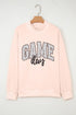 Polka Dot Game Day Slogan Baggy Mock Neck Sweatshirt