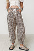 Leopard Print Ankle Length Elastic Waist Pants