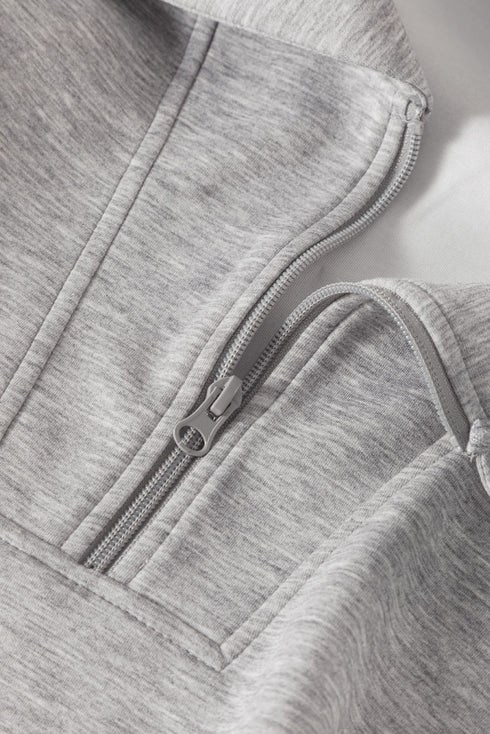 Zip Sailor Collar Pullover Seam Detail Athleisure Pant Set
