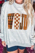 Polyester Wwjd Graphic Mock Neck Oversized Sweatshirt