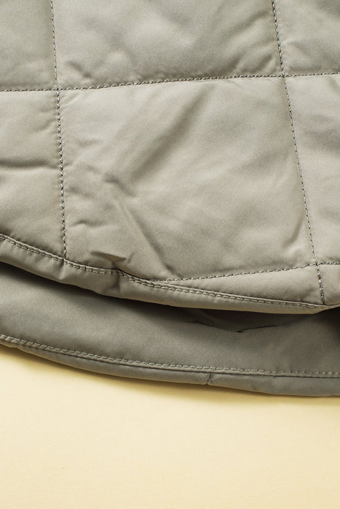 Solid Color Quilted Longline Outerwear Pocket Vest