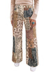 Western Print Motif Shift Silhouette Denim Jeans