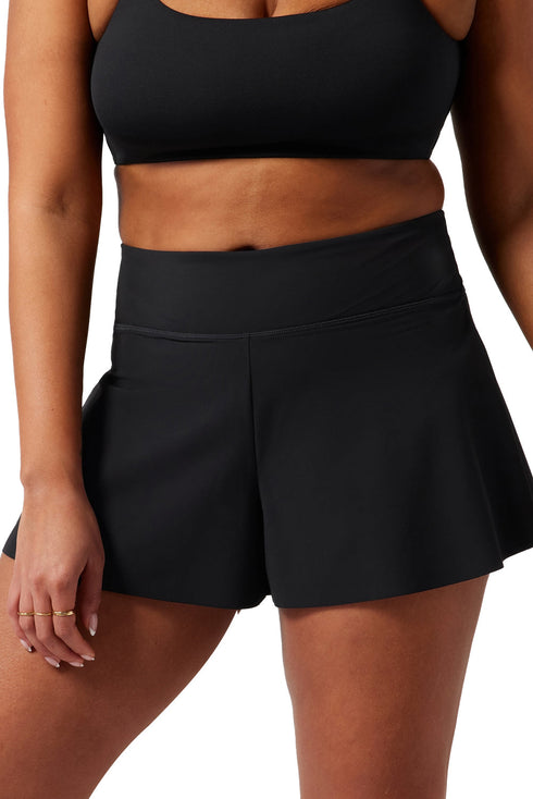 Wide Band High Rise Loose Fit Active Shorts