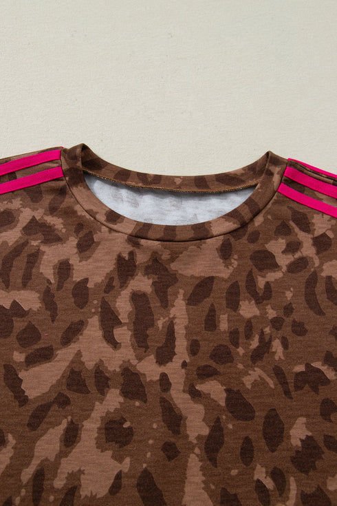 All Over Print Western Patchwork Leopard Striped Short Set