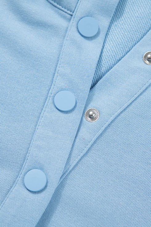 Polo Collar Snap Button Short Sleeve Scalloped Mini Dress