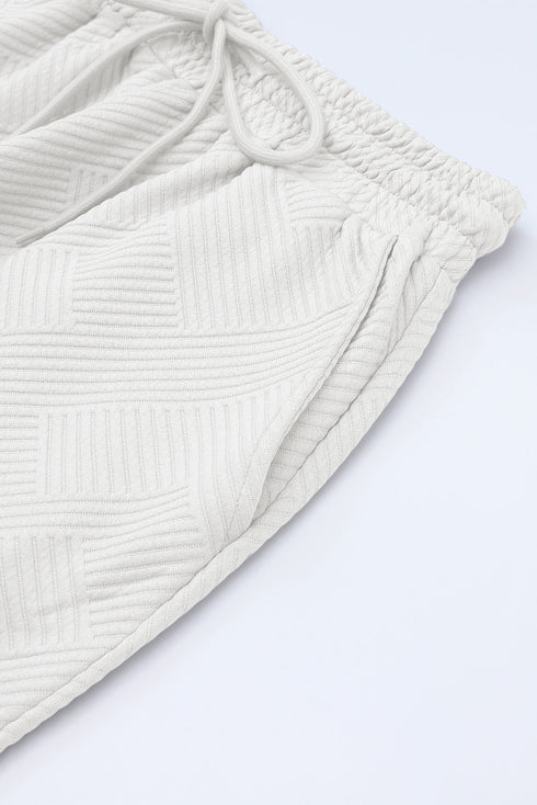 Textured Solid Loose Fit Wide Leg Pant Set