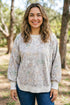 Camouflage Print Round Neck Long Sleeve Shift Sweatshirt