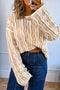 Wavy Hollow Out Knit Cotton Pullover Long Sleeve Sweater