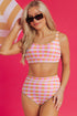 Gingham Print High Waist Two Piece Bikini Set