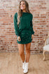 Pearl Embellished Drop Shoulder Pullover Mini Skirt Two Piece Dress