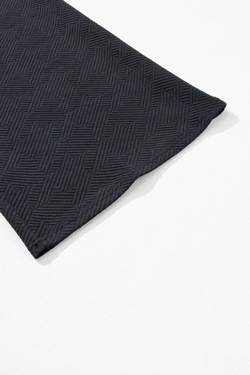 Textured Ruffle Sleeve Top Wide Leg Pant Set