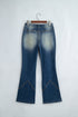 Pocket Detail Flare Leg Silhouette Denim Jeans