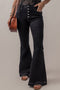 Chic High Waist Button Front Flare Denim Jeans