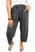 Washed Seam Detail Elastic Waist Barrel Pants