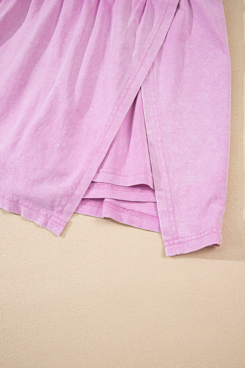 Mineral Wash Tank Top Split Skirt Two Piece Dress