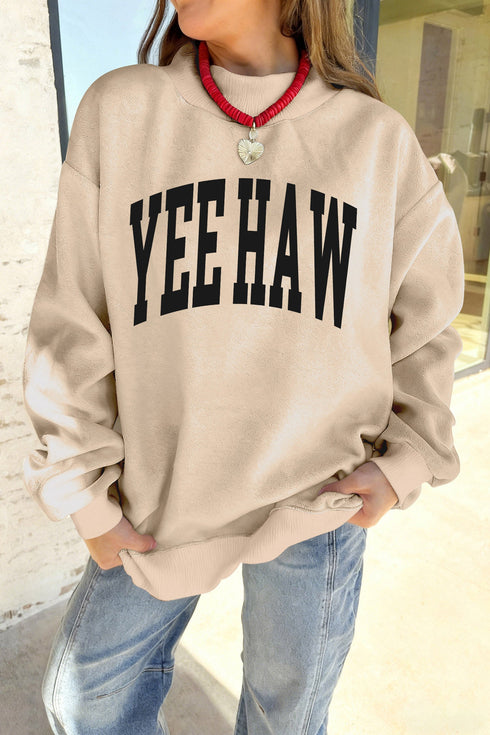 Howdy Yeehaw Double Sided Reversible Mock Neck Western Sweatshirt