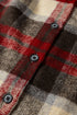 Brushed Plaid Button Front Side Slit Tunic Shacket