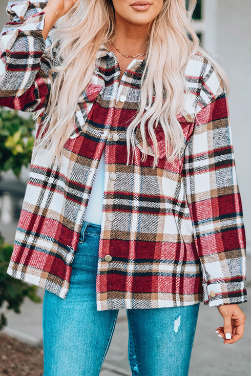 Relaxed Fit Brushed Plaid Button Down Shirt