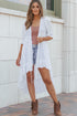 Bohemian Tiered Ruffle High Low Open Front Kimono