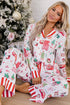 Striped Shift Long Sleeve Top And Pants Lounge Set