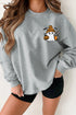 Ghost Character Embroidered Graphic Art Pullover Sweatshirt