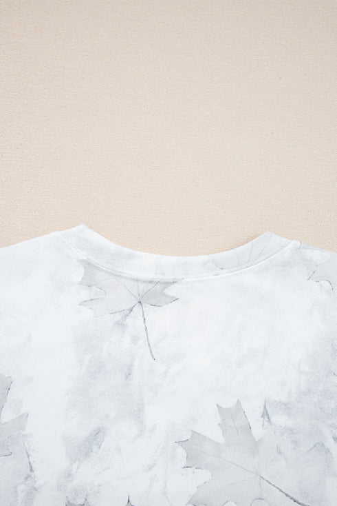 Abstract Camo Print Pullover Top And Casual Short Set