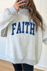Faith Jesus Double Sided Letter Print High Neck Sweatshirt