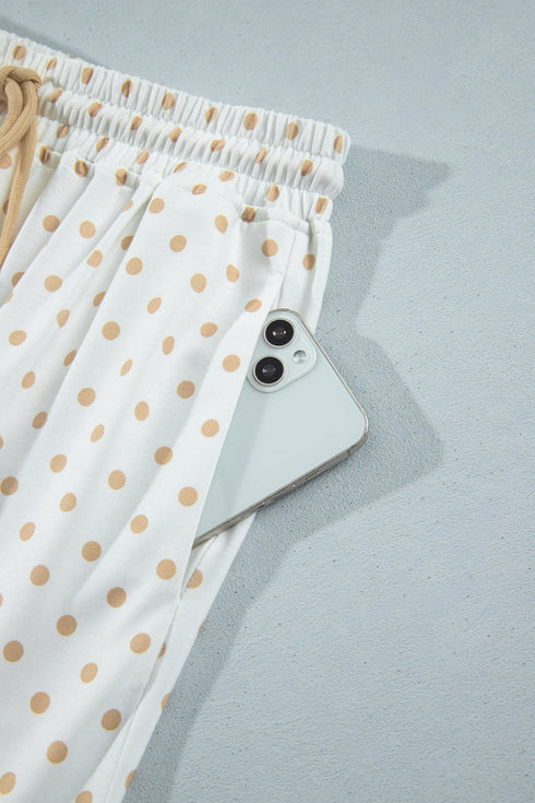 Polka Dot Patchwork Long Sleeve Pant Set