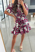 Puff Sleeve Belted A Line Mini Floral Dress