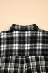Plaid Long Sleeve V Neck Shift Shirt Jacket