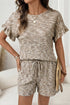 Textured Ruffle Sleeve Top And Drawstring Short Sets