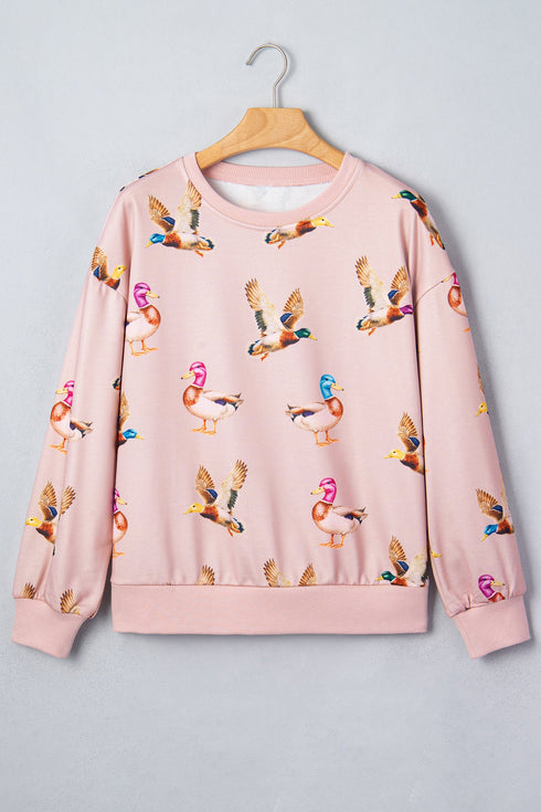 Western Motif Drop Shoulder Long Sleeve Sweatshirt
