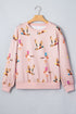 Western Print Drop Shoulder Long Sleeve Sweatshirt