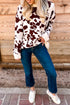 Cow Pattern Western Long Sleeve Round Neck Pullover Sweater