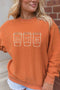 Polyester Ribbed Textured Embroidered Drinks Graphic Sweatshirt