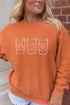 Polyester Ribbed Textured Embroidered Drinks Graphic Sweatshirt