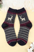 Fair Isle Reindeer Pattern Soft Knit Crew Socks