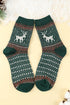 Fair Isle Reindeer Pattern Soft Knit Crew Socks