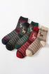 Fair Isle Reindeer Pattern Soft Knit Crew Socks
