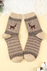 Fair Isle Reindeer Pattern Soft Knit Crew Socks