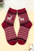 Fair Isle Reindeer Pattern Soft Knit Crew Socks