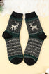 Fair Isle Reindeer Pattern Soft Knit Crew Socks