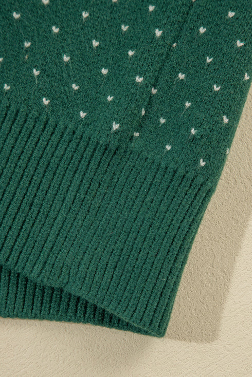 Fair Isle Snowflake Pattern Crew Neck Knit Sweater
