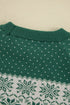Fair Isle Snowflake Pattern Crew Neck Knit Sweater