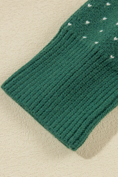 Fair Isle Snowflake Pattern Crew Neck Knit Sweater
