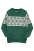 Fair Isle Snowflake Pattern Crew Neck Knit Sweater
