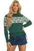 Fair Isle Snowflake Pattern Crew Neck Knit Sweater