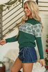 Fair Isle Snowflake Pattern Crew Neck Knit Sweater