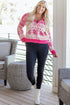 Fair Isle Snowflake Pattern Quarter Zip Pullover Sweater