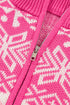 Fair Isle Snowflake Pattern Quarter Zip Pullover Sweater
